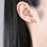 Simple Summer S925 Sterling Silver Leaf Moissanite Stud Earrings