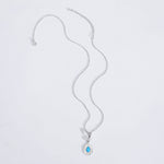 S925 Sterling Silver Teardrop-Shaped Opal Necklace with Zircon