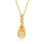 S925 Sterling Silver Gold-Plated Stroller Pendant Zircon Necklace