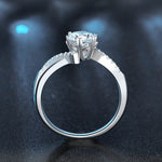 S925 Sterling Silver Moissanite Six-Claw Ring