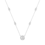 S925 Sterling Silver Necklace with Zircon Star Accents