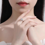 925 Sterling Silver Moissanite Snowflake Ring