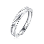 S925 Sterling Silver Moissanite Couple's Adjustable Open Rings