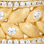 S925 Sterling Silver Gold-Plated Wheat Ear Zircon Ring