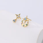 925 Sterling Silver Multicolored Zircon Drop Earrings