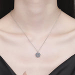 S925 Sterling Silver Moissanite SUNFLOWER Simple Pendant Necklace