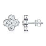 S925 Silver Sweet "Chanel-style" Floral Moissanite Stud Earrings