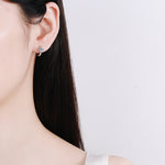 Moissanite minimalist classic four-prong earrings, versatile style