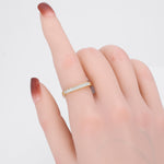 S925 sterling silver exquisite open ring set with square zircon stones