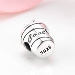 S925 Sterling Silver Creative Straw Cup Bead Pendant