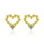 Moissanite S925 sterling silver heart-shaped earrings