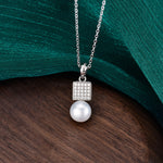 S925 Sterling Silver Moissanite Pearl Pendant Necklace