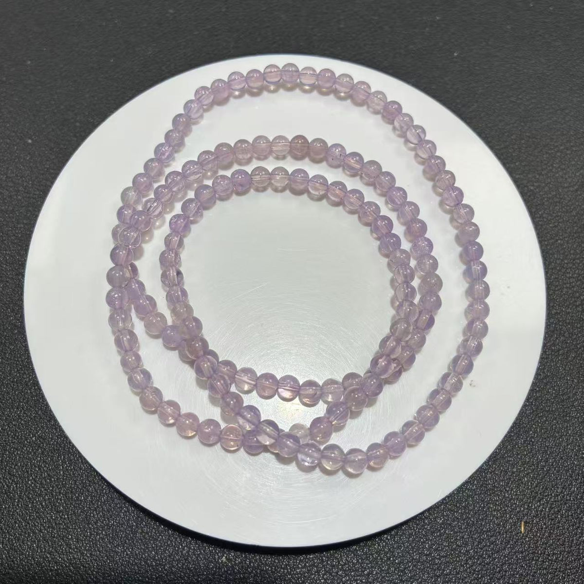 Natural Purple Jade-Quartz Three-Strand Bracelet