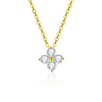 S925 Sterling Silver Moissanite Lucky Four-Leaf Necklace