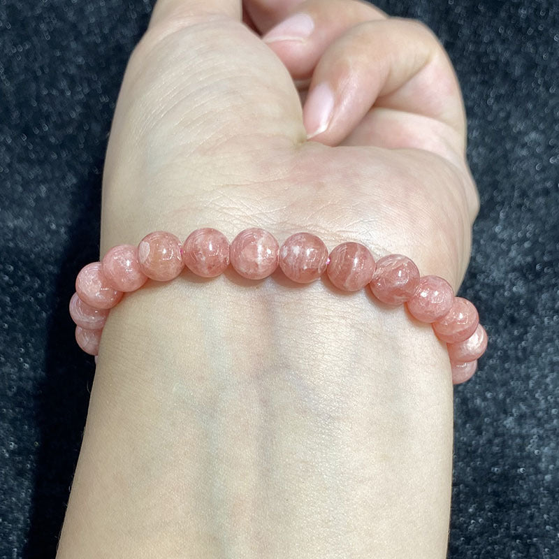 Natural Rhodochrosite Single-Strand Bracelet