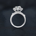 S925 Sterling Silver Moissanite Sunflower Ring
