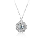 S925 Sterling Silver Moissanite Kaleidoscope Pendant Necklace
