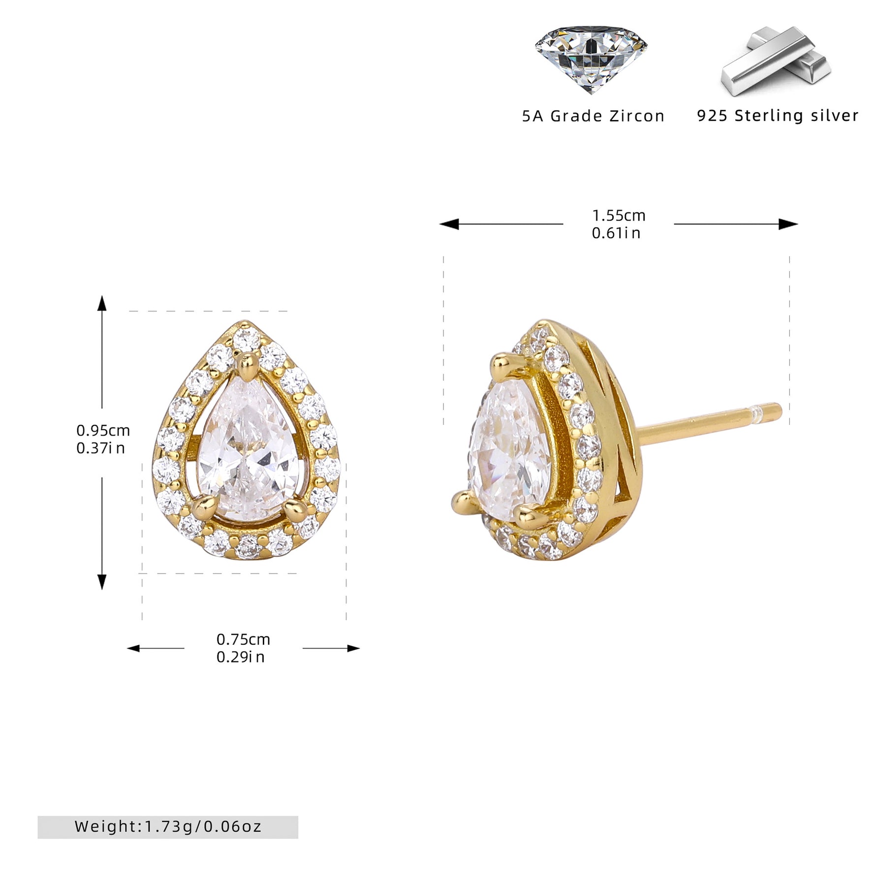Double-layer zircon earrings and affordable luxury zircon necklace