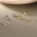 S925 Sterling Silver Irregular Surface Stud Earrings