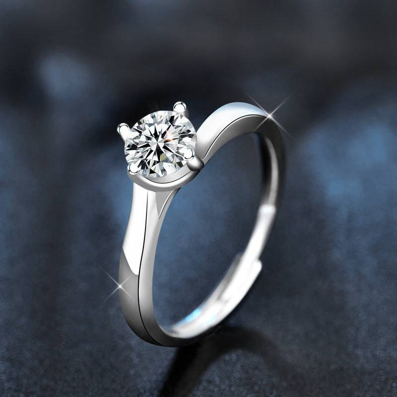 S925 Sterling Silver Moissanite Twist Ring