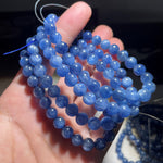 Kyanite Cat's Eye Single-Strand Round Bead Bracelet