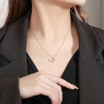 S925 Sterling Silver Moonstone and Zircon Collarbone Necklace