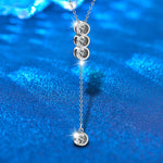 S925 Sterling Silver Moissanite Pendant Tassel Necklace