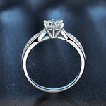 S925 Sterling Silver Moissanite Vintage Six Prong Princess Ring