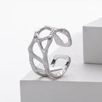 S925 Sterling Silver Fashionable and Unique Wrinkled Irregular Ring