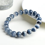Natural Blue Rabbit Fur Quartz Bead Bracelet