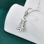 S925 Sterling Silver Moissanite Christmas Tree Pendant Necklace