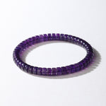 Natural Amethyst Tablet-Shaped Bead Bracelet