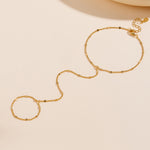 S925 Sterling Silver Beach Chain Ring Bracelet Integrated Chain Bracelet