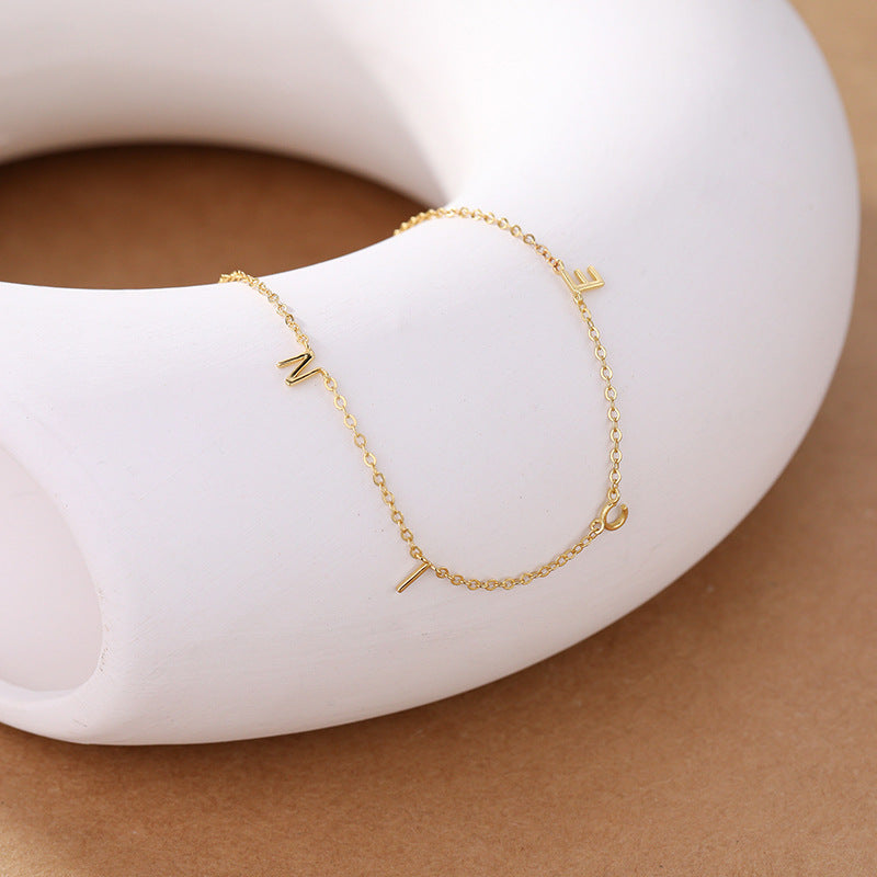 S925 Sterling Silver "NICE" Letter Necklace