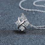 S925 Sterling Silver Moissanite X English Letter Pendant Necklace