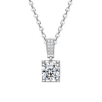 S925 Sterling Silver Moissanite Classic Four-Claw Ox Head Pendant Necklace