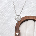 S925 Sterling Silver Moissanite Lucky Four-Leaf Pendant Necklace