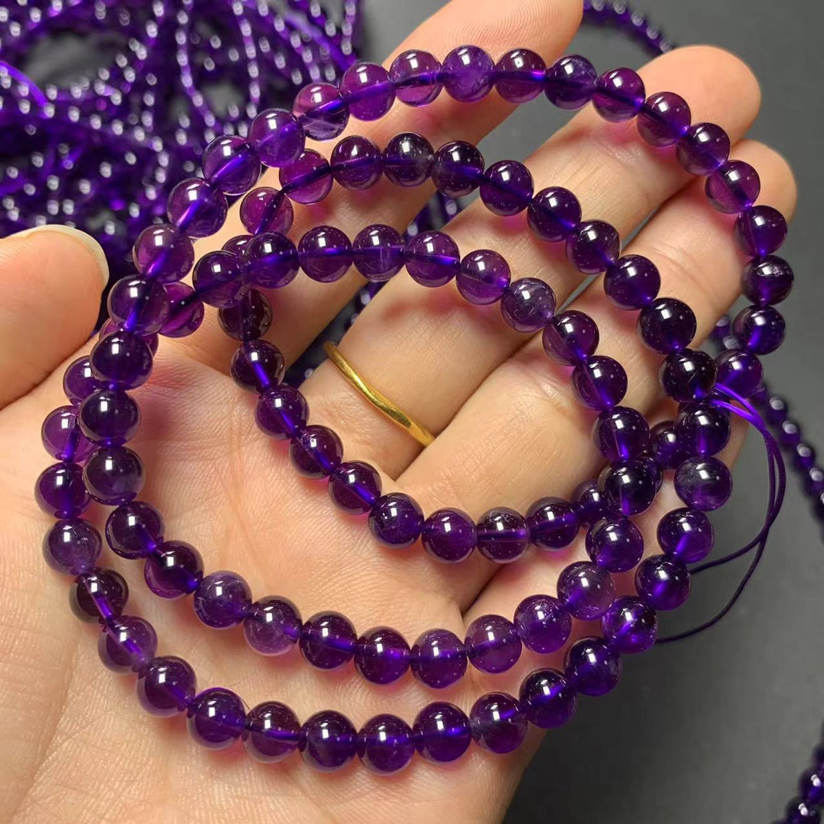 Natural Uruguayan Amethyst Multi-Strand Bracelet