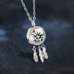 S925 Sterling Silver Moissanite Dreamcatcher Necklace