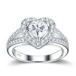 S925 Sterling Silver Heart-Shaped Moissanite Ring