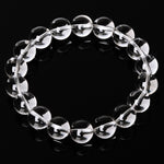 Natural Clear Quartz Single Round Bead Bracelet, Clear Clarity