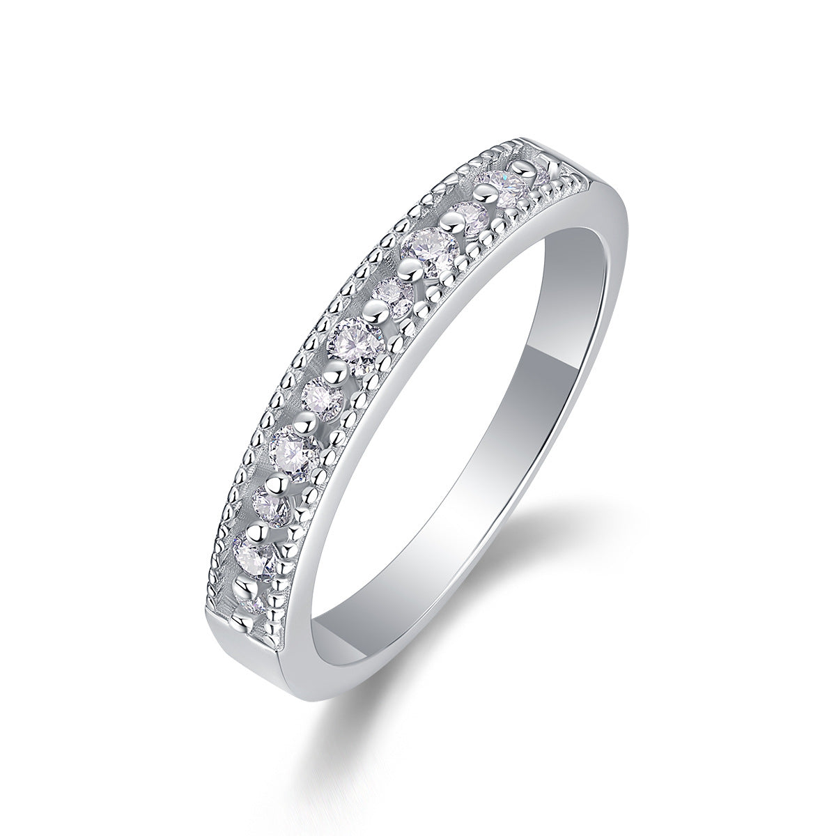 S925 Sterling Silver Moissanite Stackable Ring