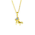S925 Sterling Silver Moissanite Horse Pendant Necklace
