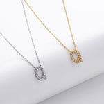 S925 Sterling Silver Simple Zircon Necklace with English Letters