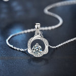S925 Sterling Silver Moissanite Mobius Pendant Necklace
