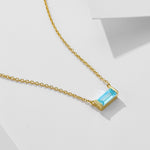 S925 Sterling Silver Zircon Inlaid Twelve Birthstone Pendants Clavicle Necklaces