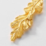S925 Sterling Silver Gold-Plated 3D Leaf Pendant Necklace