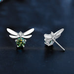 Personality creative Burt's Bee 925 sterling silver Mosan diamond earrings