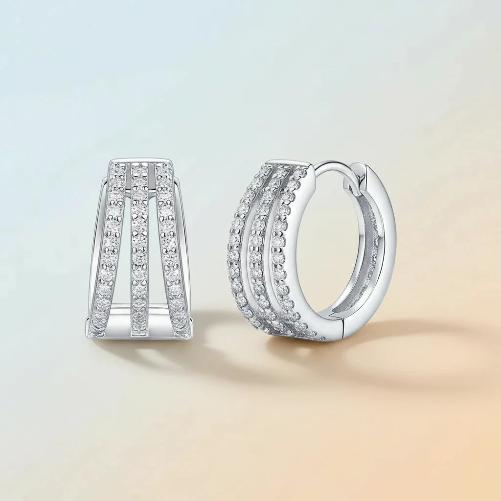 S925 Silver Long Moissanite Earrings