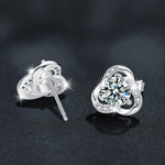 Simple Summer S925 Sterling Silver Leaf Moissanite Stud Earrings